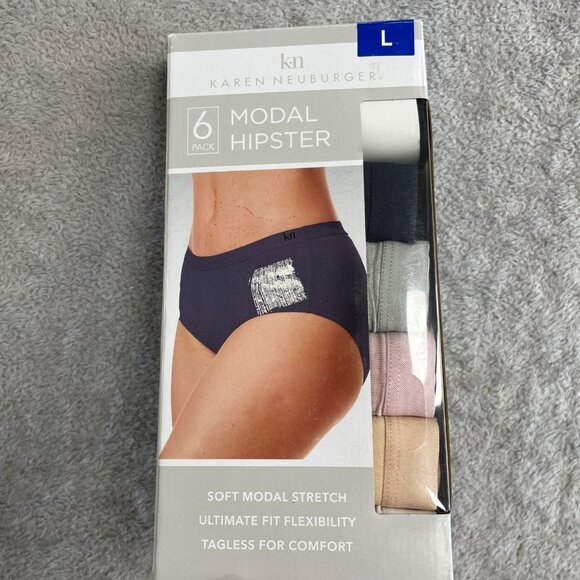 NEW Karen Neuburger Women's L 6-Pack Modal Hipster Underwear Soft Stretch - Picture 8 of 11